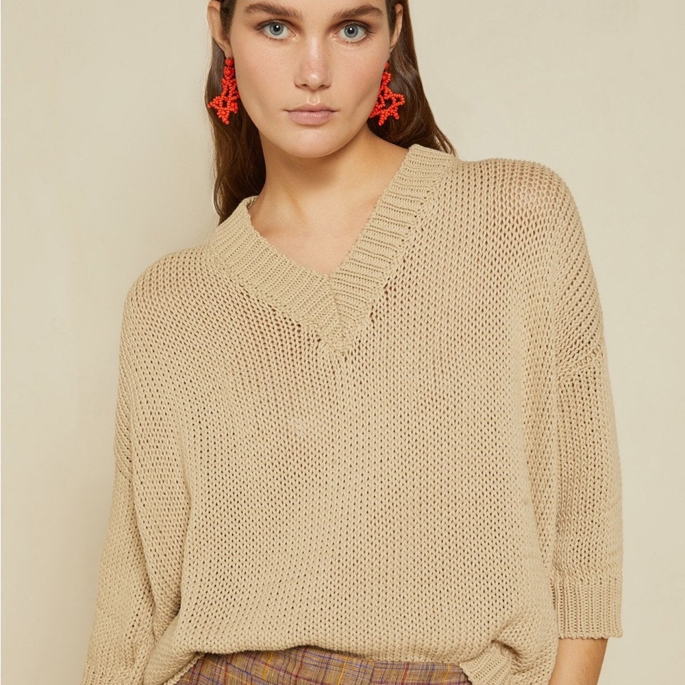 Ottod'Ame - Fretworked V-Neck Sweater